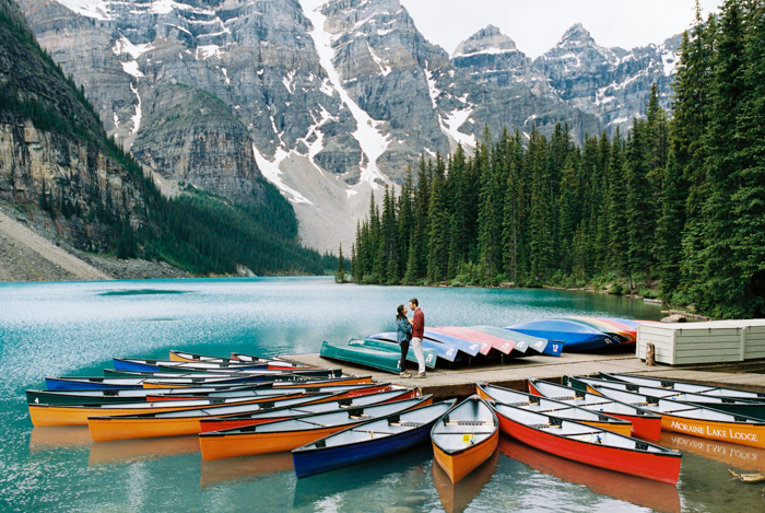 Engagement Session at Moraine Lake Canoes