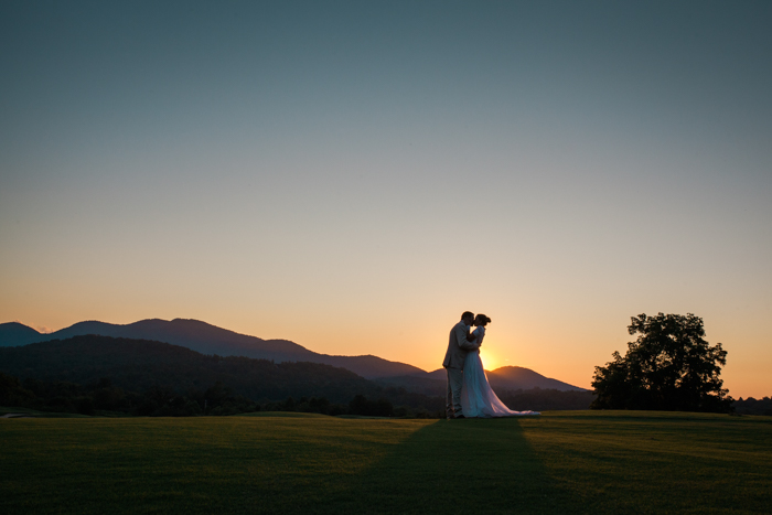 Bride and Groom Sunset