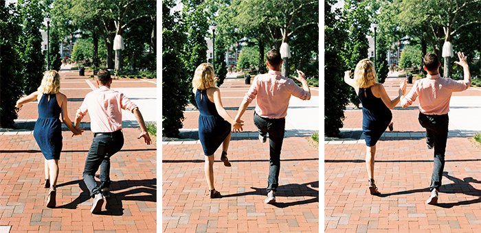 Silly Walk Engagement Photos