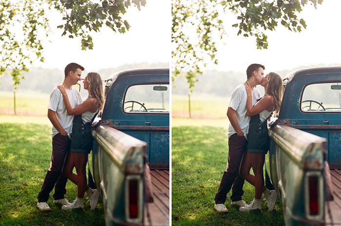 Vintage Pickup Engagement Photo